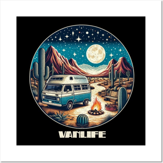 Desert Vanlife night sky Wall Art by Tofuvanman